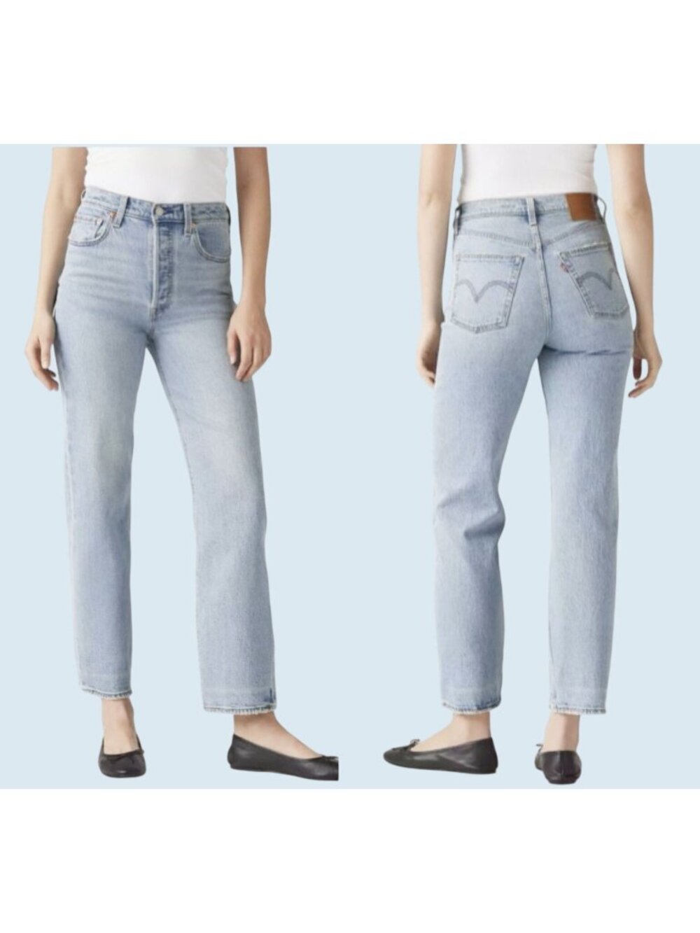 LEVI'S Premium Denim Ribcage Straight Ankle Button Fly Jean Size 27